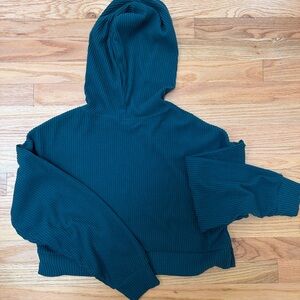 ALO Yoga Teal Ribbed Hoodie